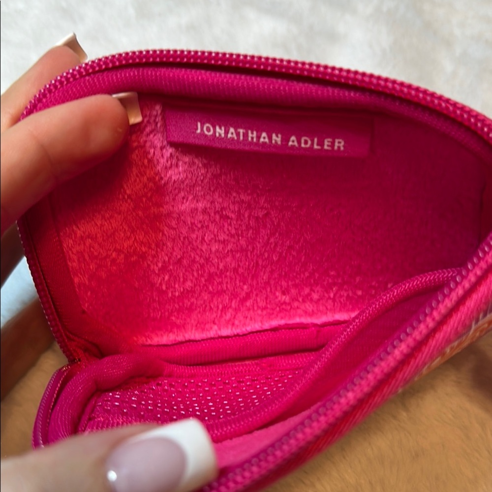 Jonathan Adler Pink and Orange Wallet with Geometric Design - Picture 3 of 4